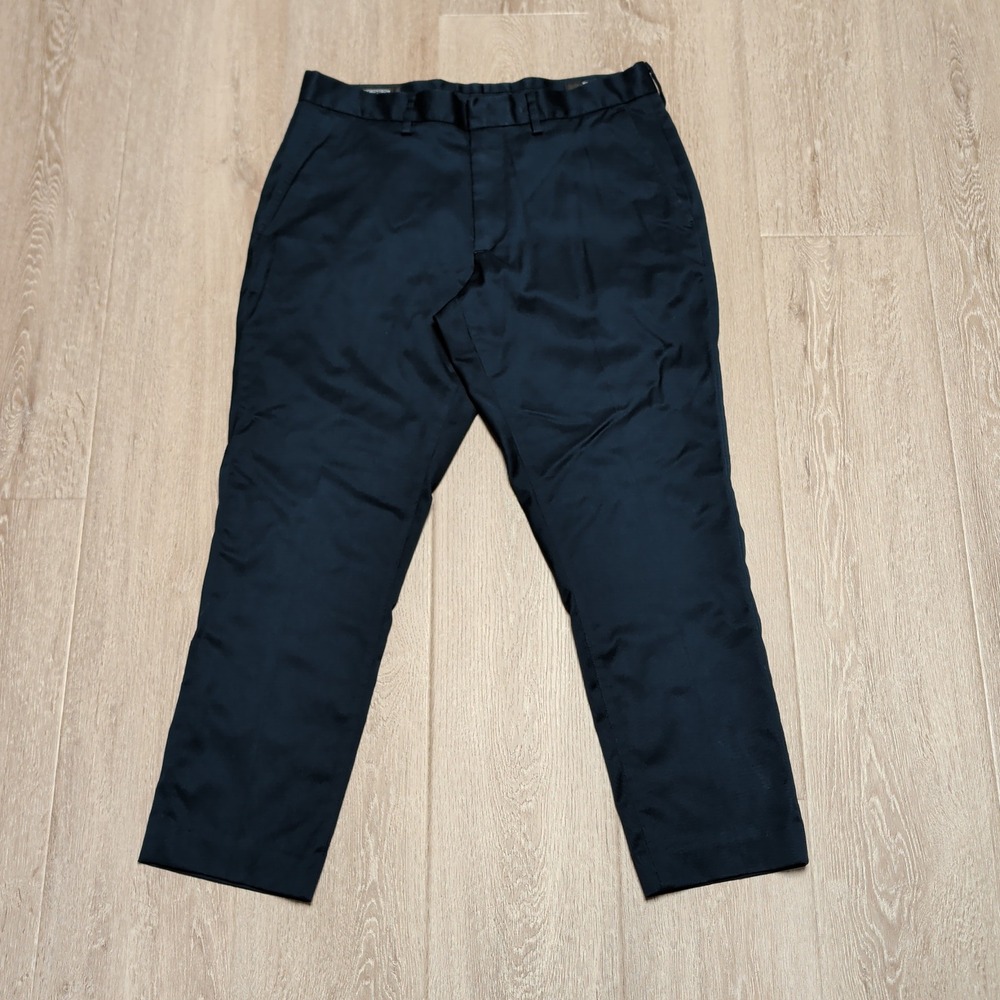 Nordstrom Mens Shop Athletic Fit Chinos Navy Blue Non-Iron Stretch Pants 32x25